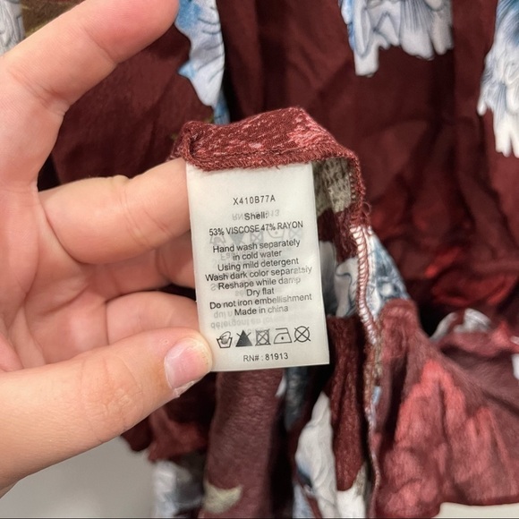 Anthropologie Plenty by Tracy Reese Aleah Floral Print Red Wrap Dress Small - Picture 7 of 9